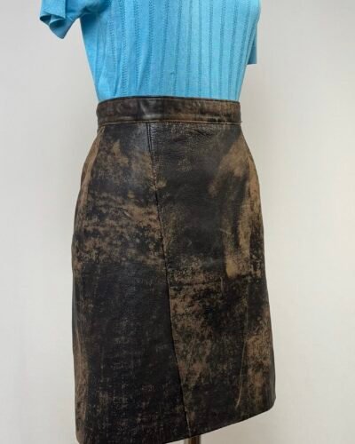 Falda lápiz piel marrón