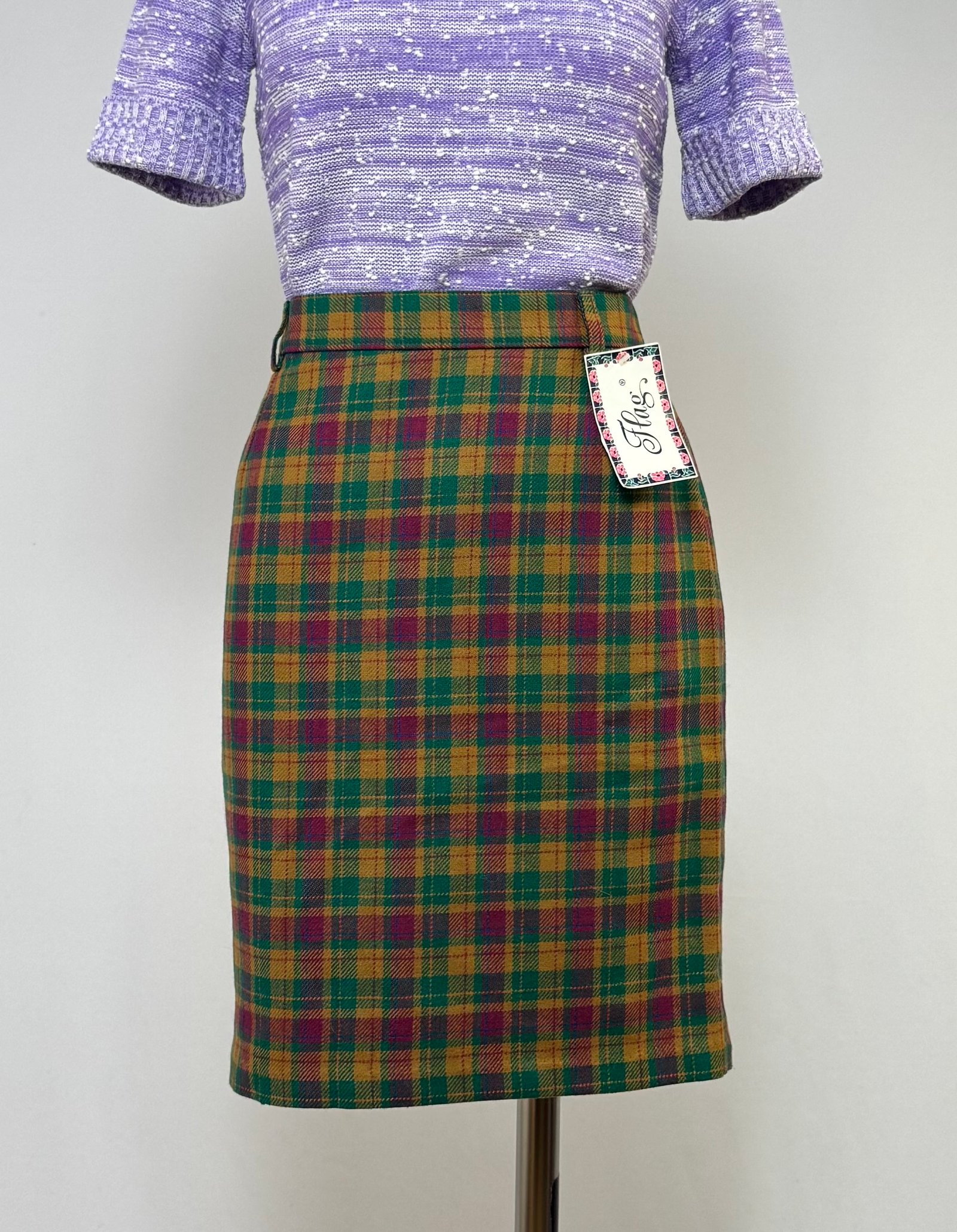 Falda de cuadros rosa y verde