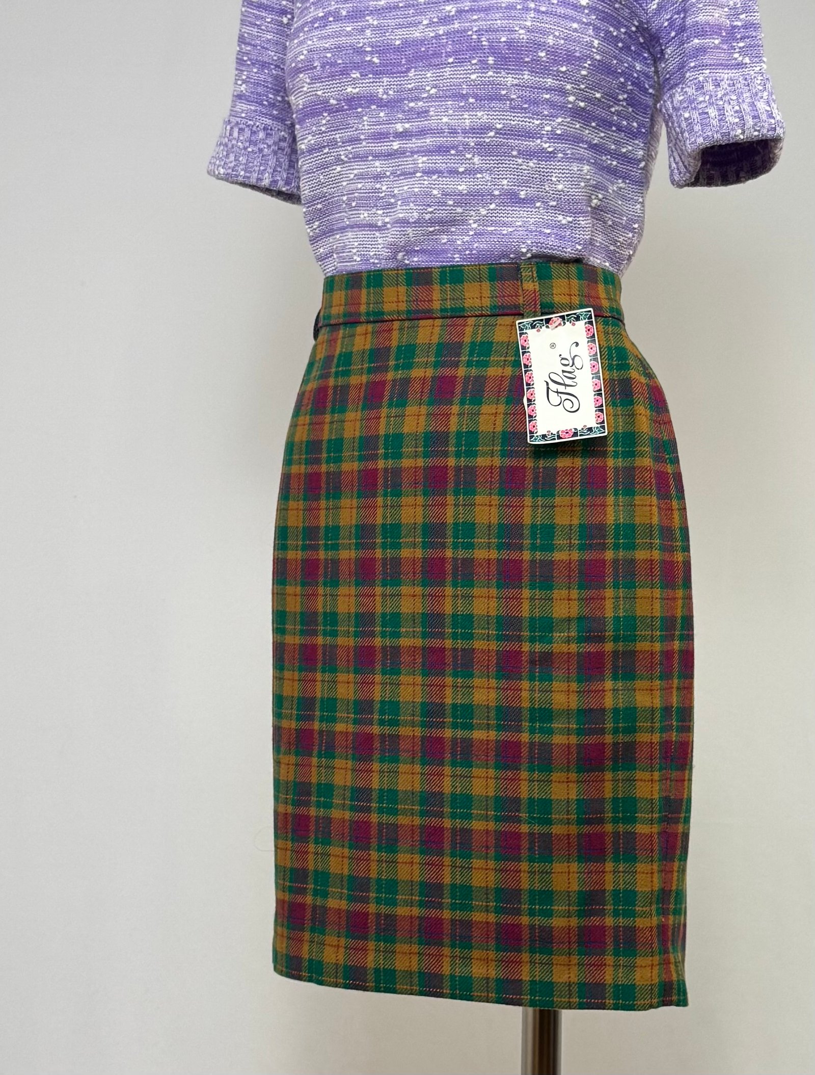 Falda de cuadros rosa y verde - Imagen 3