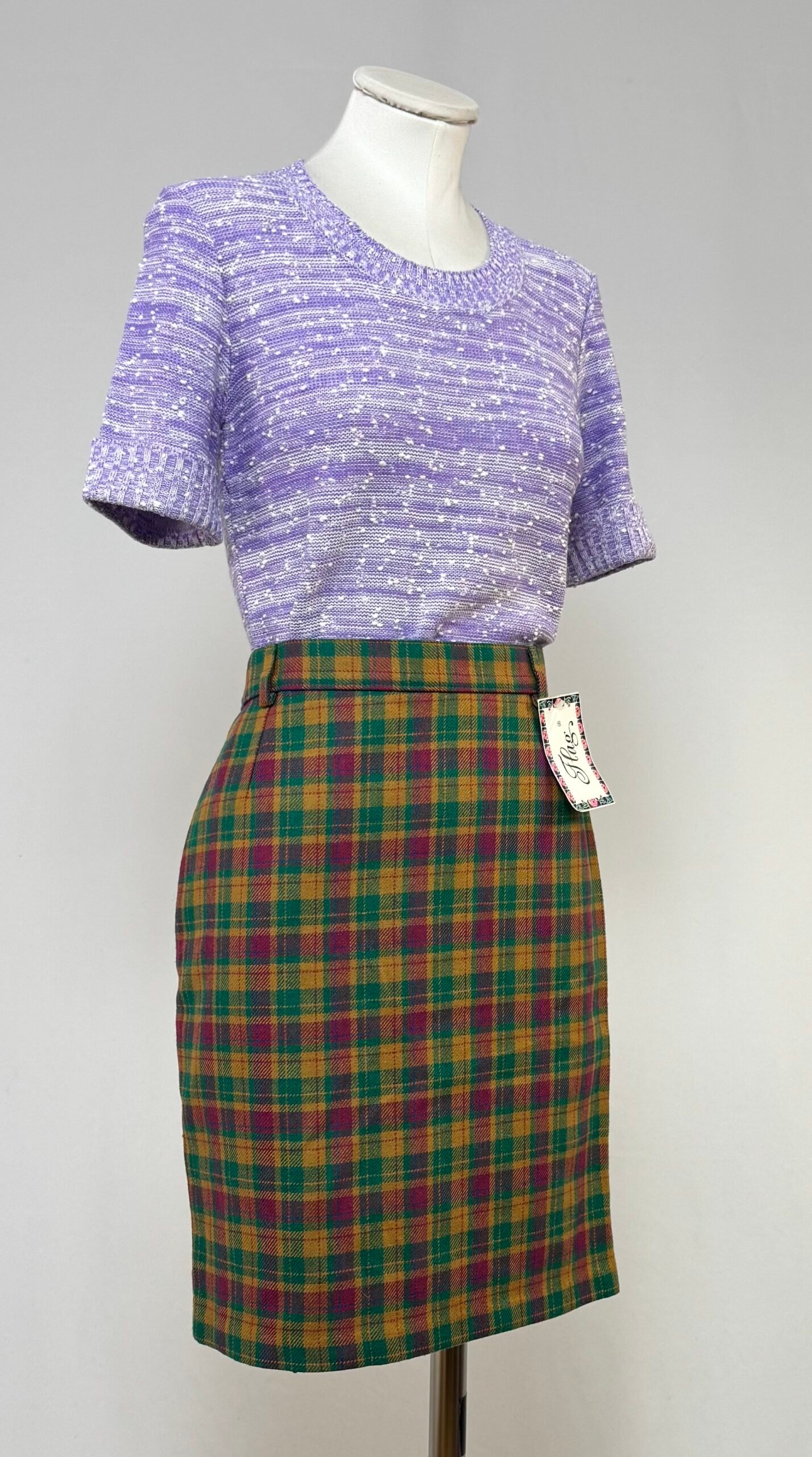 Falda de cuadros rosa y verde - Imagen 4