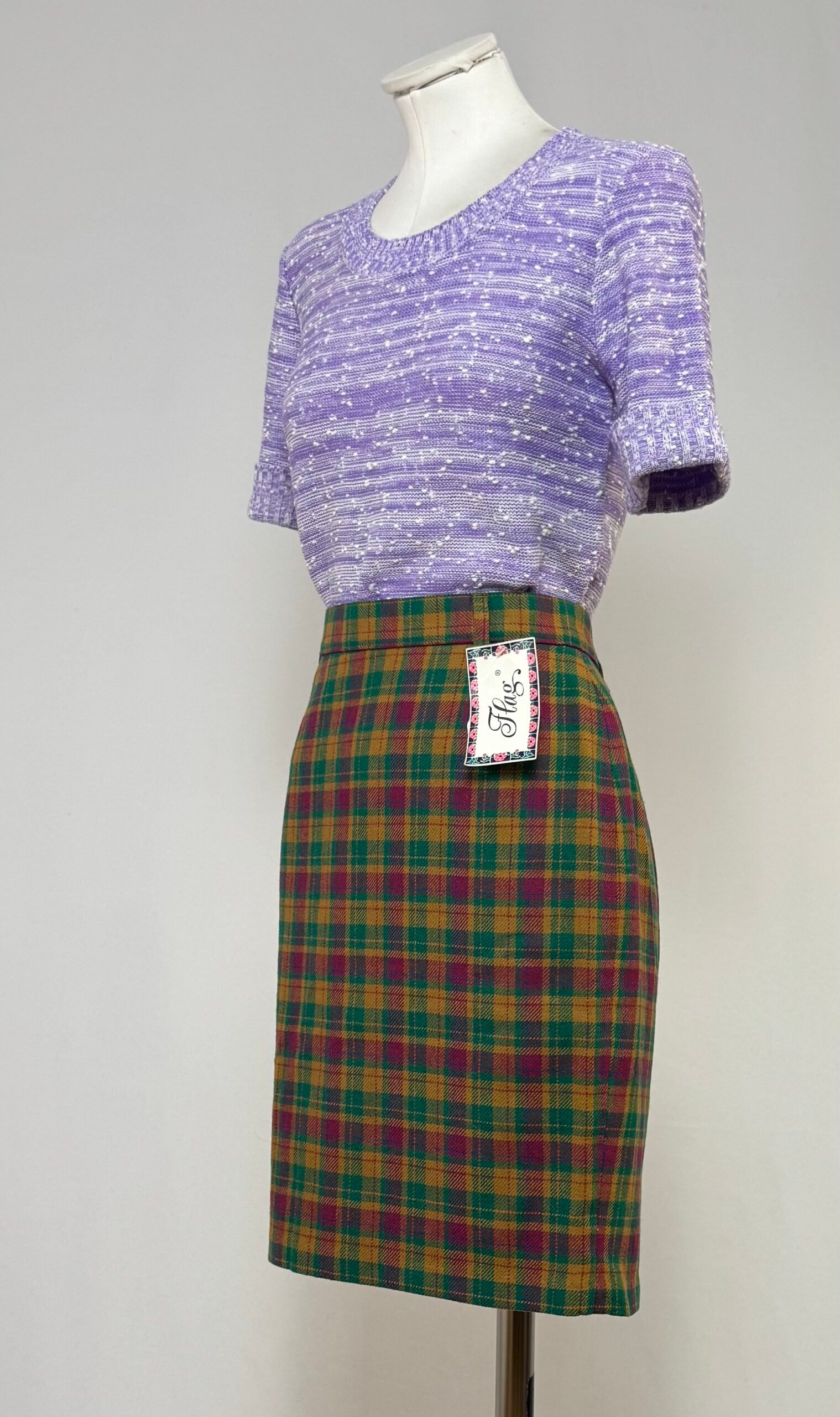 Falda de cuadros rosa y verde - Imagen 5