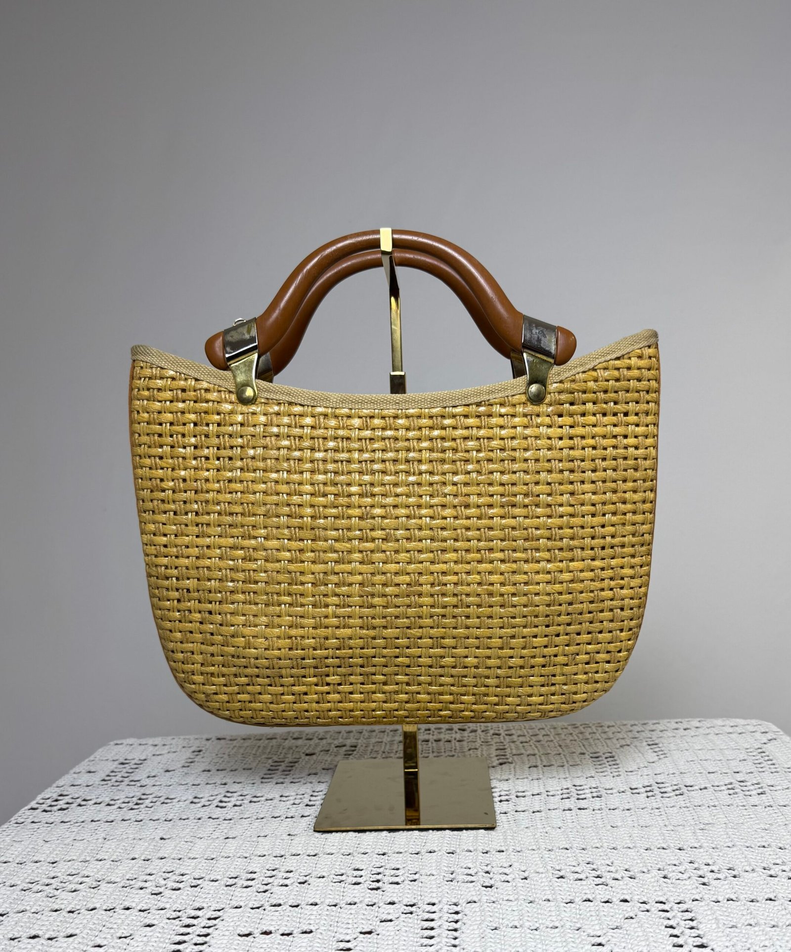 Bolso de esparto con asa de mano - Imagen 2