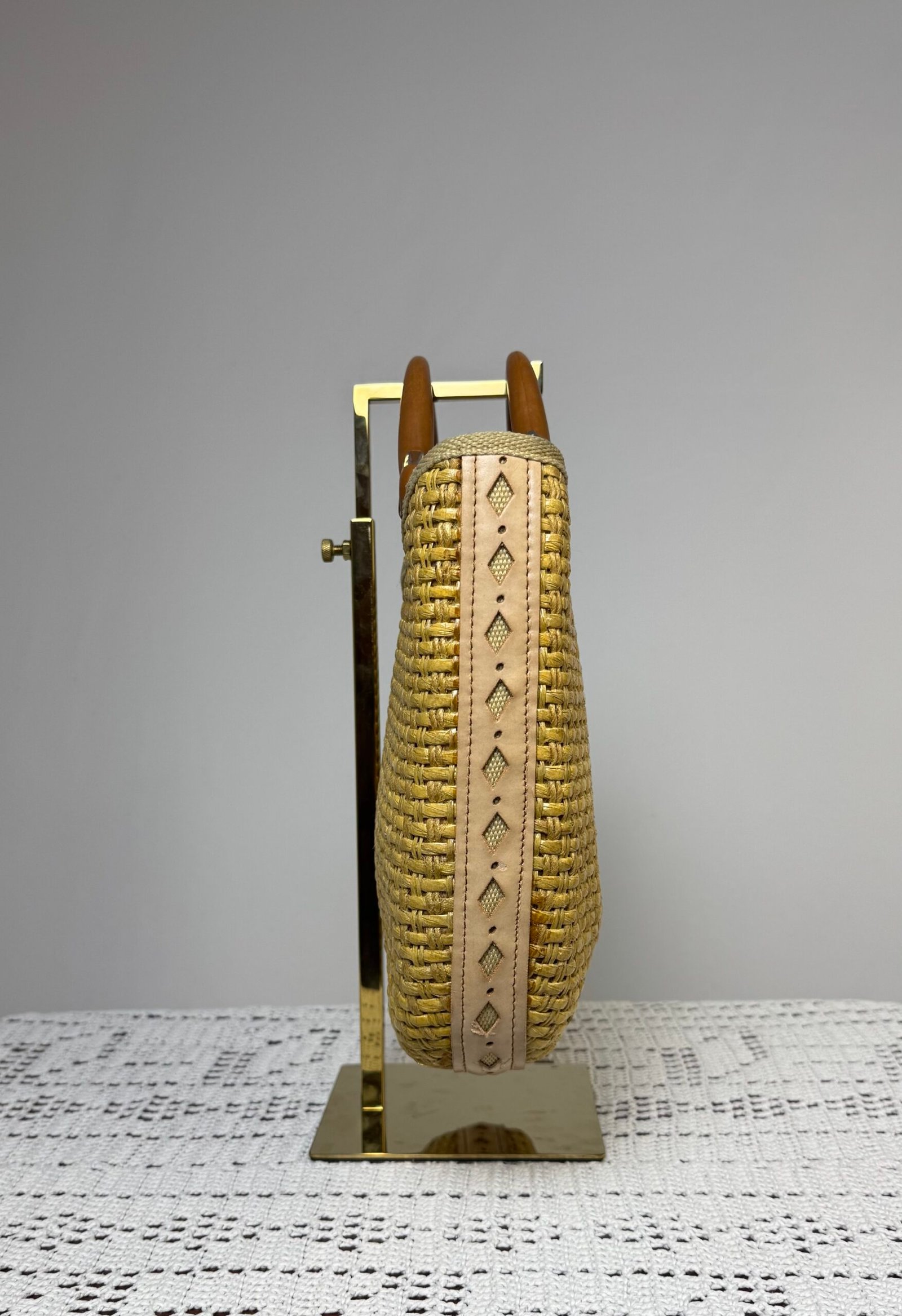 Bolso de esparto con asa de mano - Imagen 4