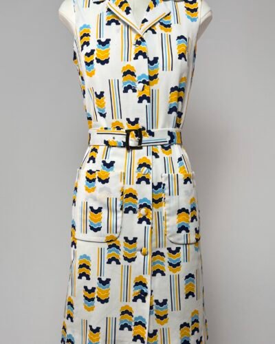 Vestido blanco con estampado amarillo