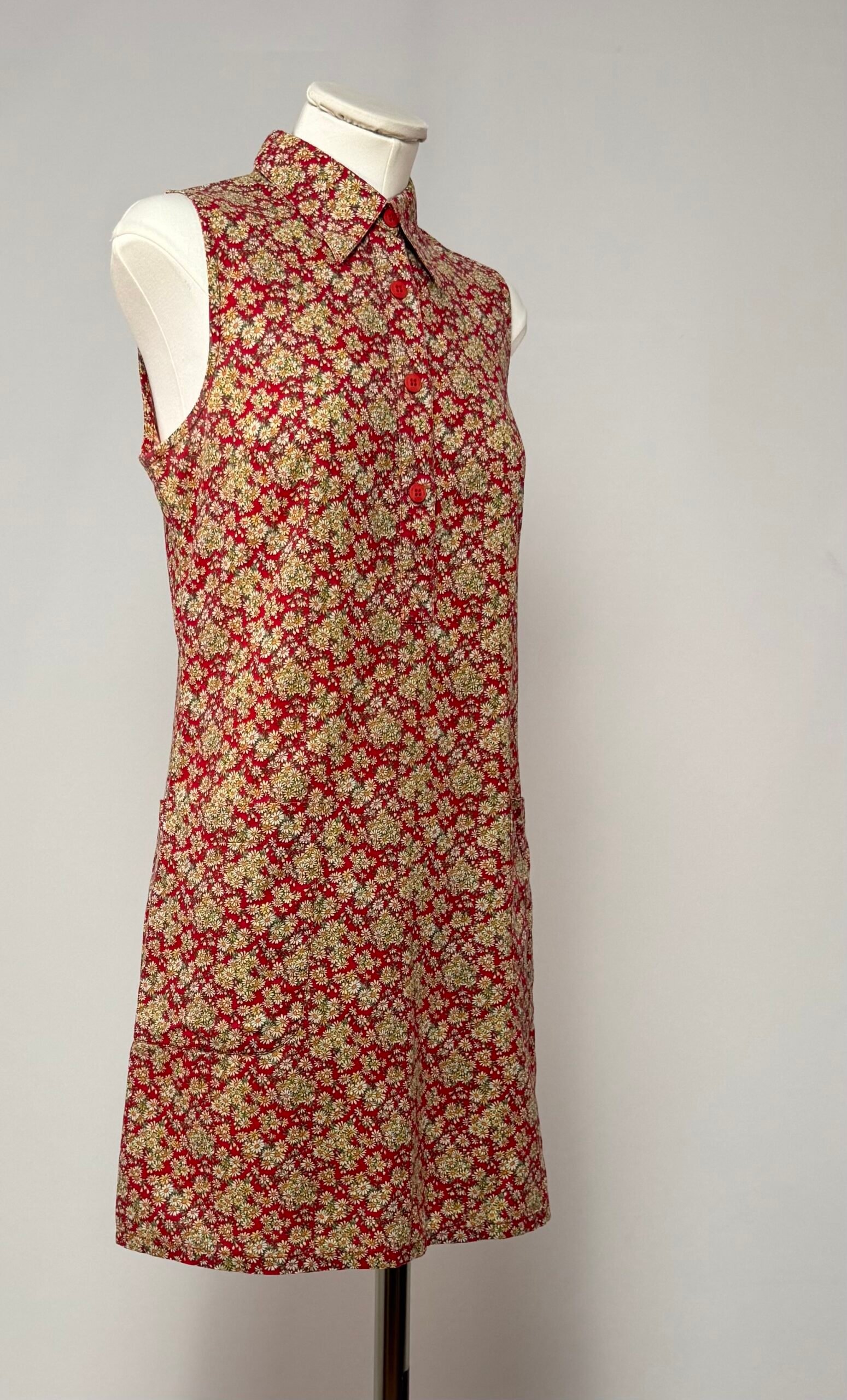 Mini vestido camisero rojo - Imagen 4