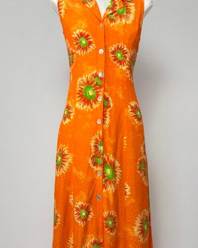 Vestido años 90 tie dye naranja